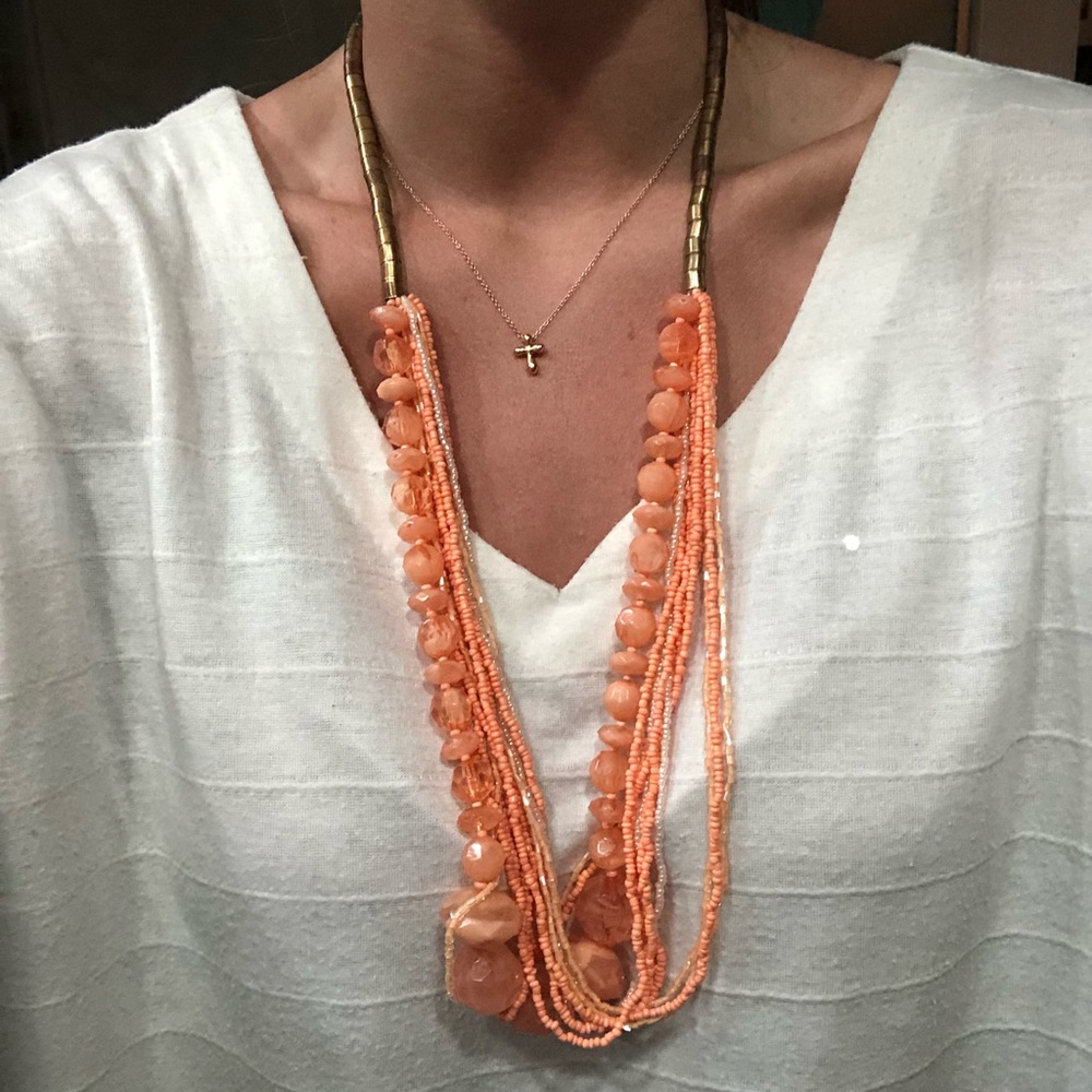 Orange beaded necklace